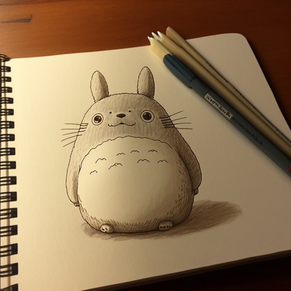 un'immagine di Totoro (Studio Ghibli) generato da Midjourney